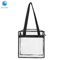 The Clear Tote with Zipper Closure is Perfect for Work, Sports Games Cross-Body Messenger Shoulder Transparent Bag